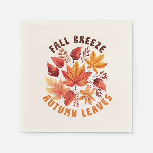 Fall Brise, Herbst Blätter - Whimsischer Fall Serviette (Vorderseite)