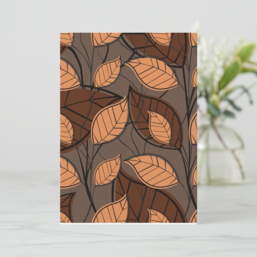 Fall Brown-Blätter Einladung (Stehend Vorderseite)