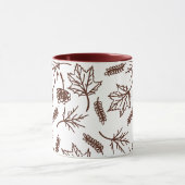 Fall Brown Blätter Kontur Zwei-Tonen-Tasse Tasse (Zentrum)