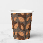 Fall Brown-Blätter Pappbecher (Rückseite)