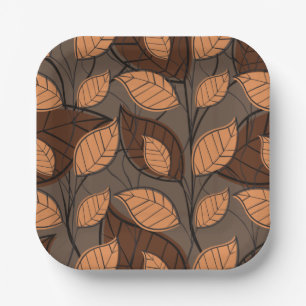 Fall Brown-Blätter Pappteller