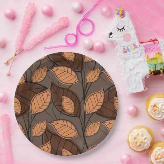 Fall Brown-Blätter Pappteller (Party)