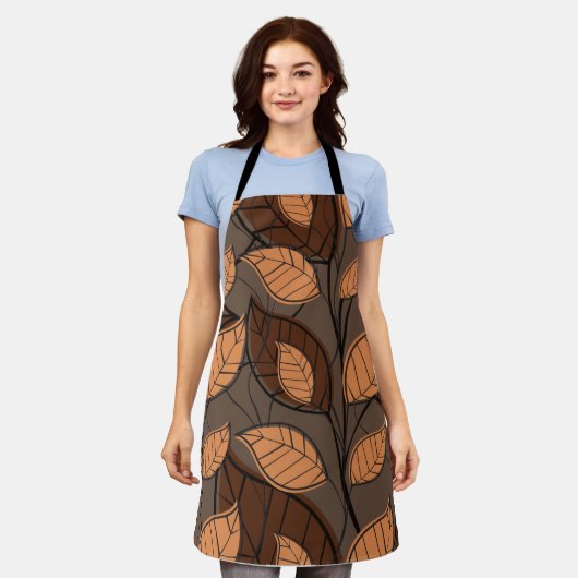 Fall Brown-Blätter Schürze (Getragen)