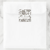 Fall Brown Floral Brautparty Square Sticker (Tasche)