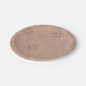 Fall Brown Hydrangea Blume und Blätter Pappteller (Schrägansicht)