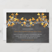 Fall Brown Knotted Liebe Trees Chalkboard Hochzeit Einladung (Vorderseite)