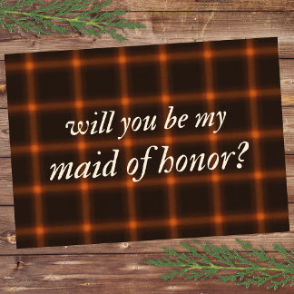 Fall Brown Orange Flannel immer mehr Trauzeugin Karte