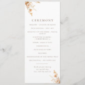 Fall Brown & Orange Wildblumen Hochzeitsprogramm Programm (Rückseite)