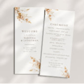 Fall Brown & Orange Wildblumen Hochzeitsprogramm Programm