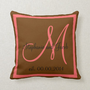 Fall Brown und Rose Rosa Kopfkissen Kissen