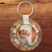 Fall Bruch Cat Metal Circle Schlüsselanhänger (Rückseite)