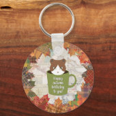 Fall Bruch Cat Metal Circle Schlüsselanhänger (Vorderseite)