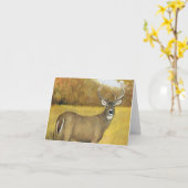 Fall Buck Art Notecard Karte (Gelbe Blume)