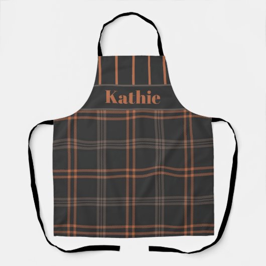 Fall Buffalo Kariert Gingham Checkered Custom Schürze (Vorderseite)