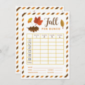 Fall Bunco Card August September Oktober Thema Einladung (Vorne/Hinten)