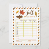 Fall Bunco Card August September Oktober Thema Einladung (Rückseite)