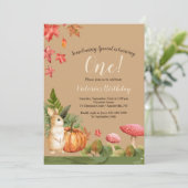 Fall Bunny Birthday Einladungen (Stehend Vorderseite)