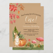 Fall Bunny Birthday Einladungen (Vorne/Hinten)