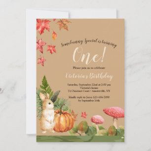 Fall Bunny Birthday Einladungen