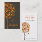 Fall-bunte Blätter-Herbst-Pop-Baum-Natur modern Visitenkarte (Vorne/Hinten)