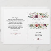 Fall Burgund Elfenbeinrahmen Hochzeitsprogramm (Vorne/Hinten)