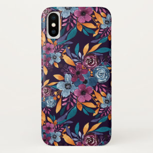 Fall Burgund Marine Mustard Wasserfarbe Blume Art Case-Mate iPhone Hülle