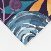 Fall Burgund Marine Mustard Wasserfarbe Blume Art Fleecedecke (Ecke)
