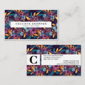 Fall Burgund Marine Mustard Wasserfarbe Blume Art Visitenkarte (Vorne/Hinten)