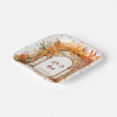 Fall Burgund Orange Alcohol Tinte Blumenzehen Pappteller (Gewinkelt)