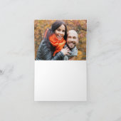 Fall Burgund Red Floral Foto Hochzeit Dankeskarte (Innenseite)