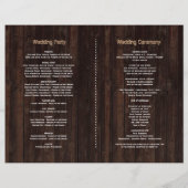 Fall Burgund Rose Sonnenblumen Altes Holz Programm Flyer (Hinten)