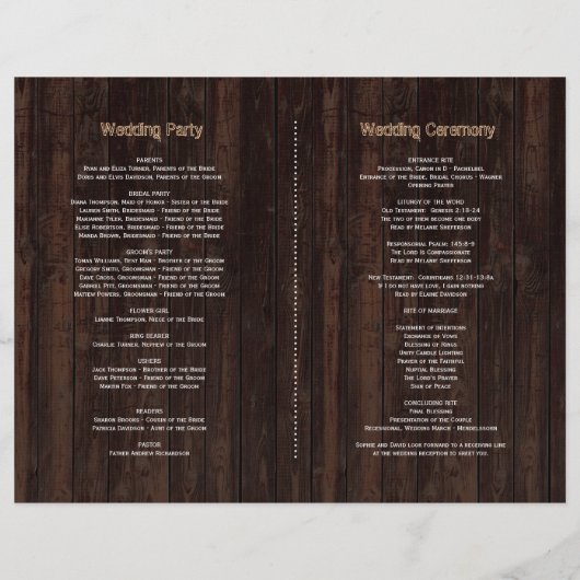 Fall Burgund Rose Sonnenblumen Altes Holz Programm Flyer (Hinten)