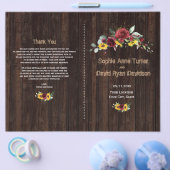 Fall Burgund Rose Sonnenblumen Altes Holz Programm Flyer (Einzeln)