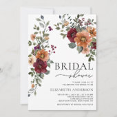 Fall Burgund Terracotta Brautparty Einladung (Vorderseite)