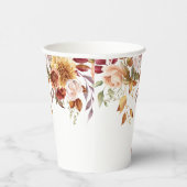 Fall Burgundy Brown Blume Wedding Pappbecher (Rechts)