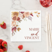 Fall Burgundy Brown Blume Wedding Serviette (Beispiel)