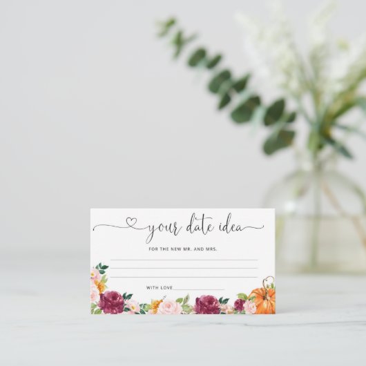 Fall burgundy Date Nacht Ideen. Datum jar Begleitkarte (Stehend Vorderseite)