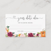 Fall burgundy Date Nacht Ideen. Datum jar Begleitkarte (Vorderseite)