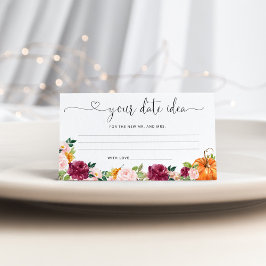 Fall burgundy Date Nacht Ideen. Datum jar Begleitkarte