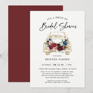 Fall Burgundy Drive by Bridal Dusche Einladung