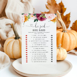 Fall burgundy Er sagte, sie habe Brautparty-Spiel