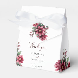 Fall Burgundy Floral Wedding Watercolor Geschenkschachtel