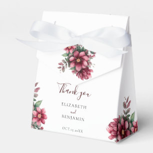 Fall Burgundy Floral Wedding Watercolor Geschenkschachtel