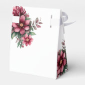 Fall Burgundy Floral Wedding Watercolor Geschenkschachtel (Rückseite)