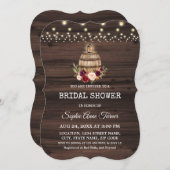 Fall Burgundy Floral Wine Barrel Brautparty Einladung (Vorne/Hinten)