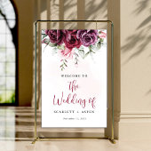 Fall Burgundy Merlot Bloral Wedding Einladung