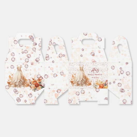 Fall Burgundy Orange Brautparty Geschenkschachtel (Ungeklappt)