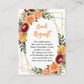Fall Burgundy Orange Floral Baby Book Request Begleitkarte (Vorderseite)
