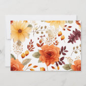 Fall Burgundy Orange Floral Wedding Einladung (Rückseite)