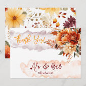 Fall Burgundy Orange Floral Wedding Einladung (Vorne/Hinten)